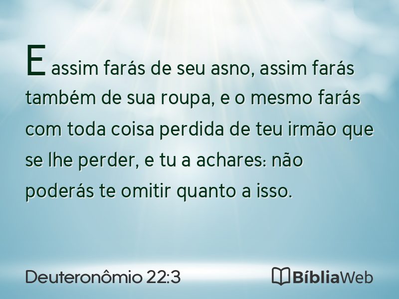 Deuteronômio 22:3 em imagem para compartilhar