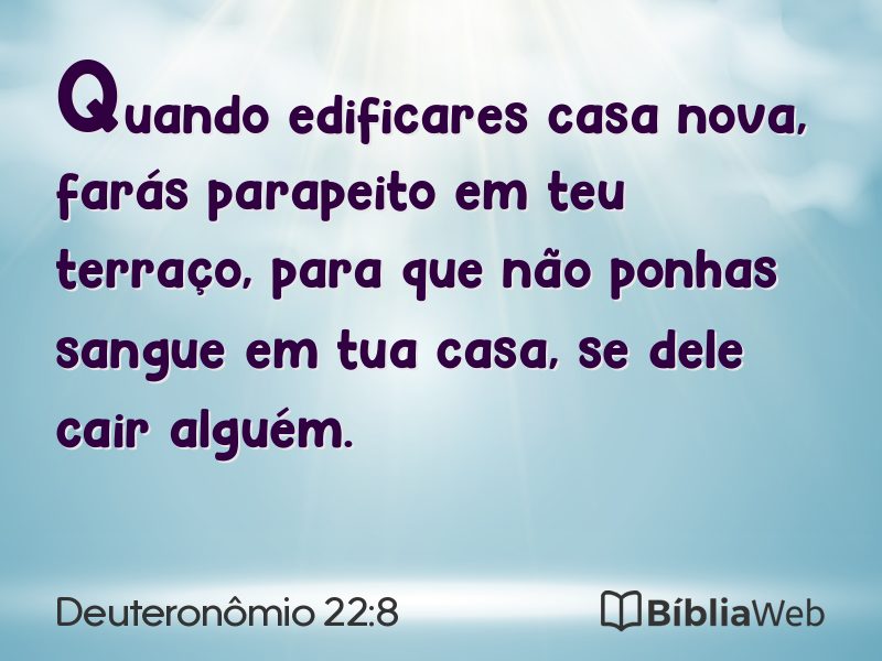 Deuteronômio 22:8 em imagem para compartilhar