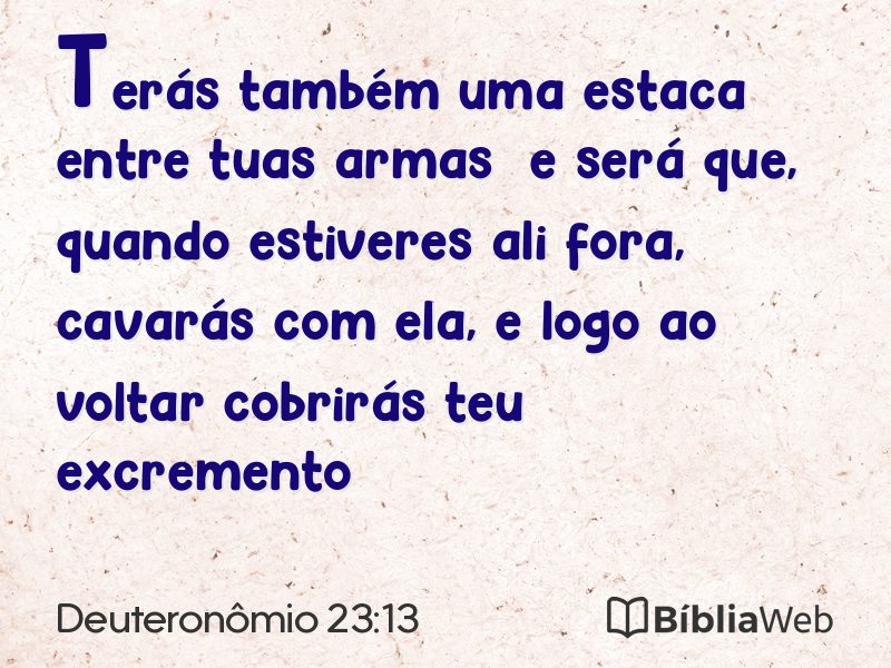 Deuteronômio 23:13 em imagem para compartilhar