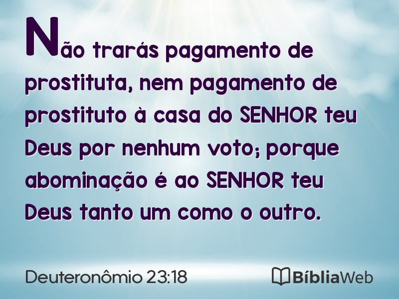 Deuteronômio 23:18 em imagem para compartilhar
