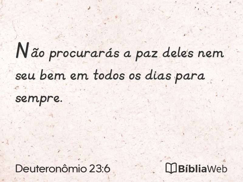 Deuteronômio 23:6 em imagem para compartilhar