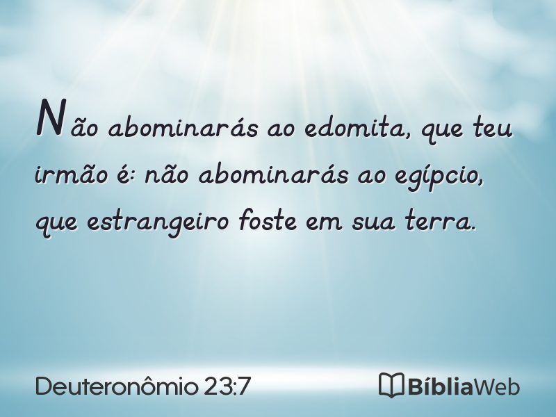 Deuteronômio 23:7 em imagem para compartilhar
