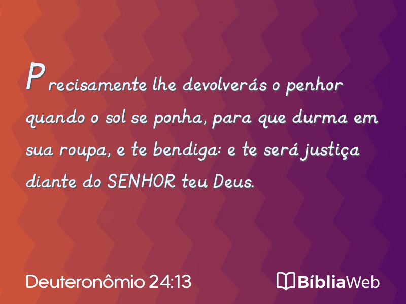 Deuteronômio 24:13 em imagem para compartilhar
