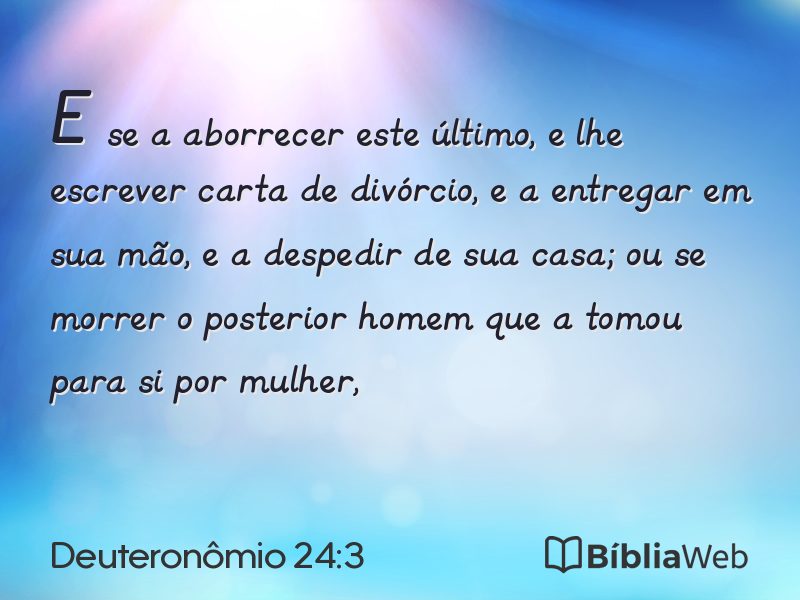 Deuteronômio 24:3 em imagem para compartilhar