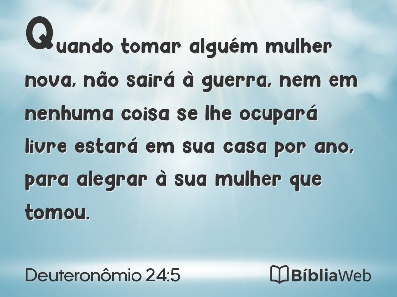 Deuteronômio 24:5 em imagem para compartilhar
