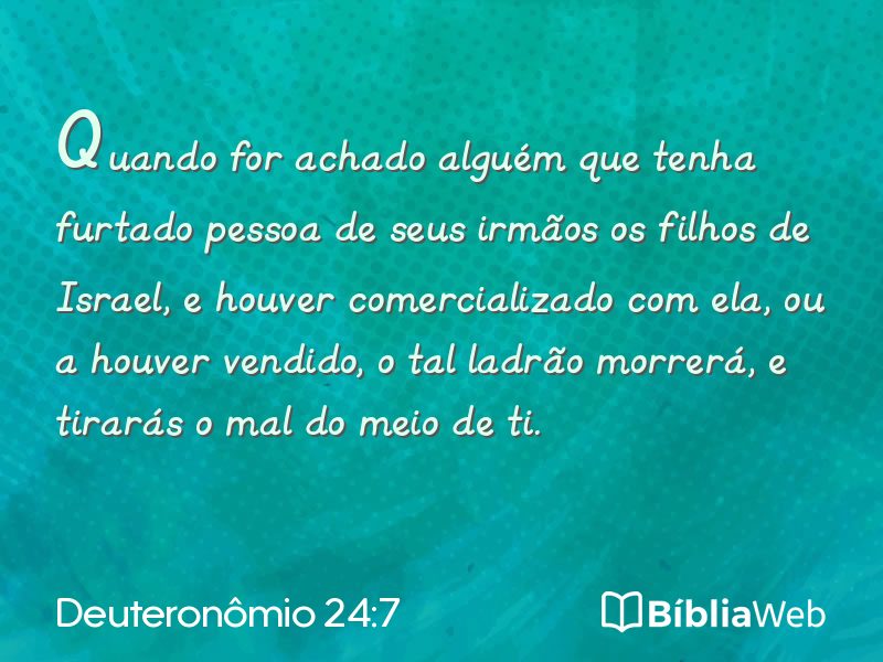 Deuteronômio 24:7 em imagem para compartilhar