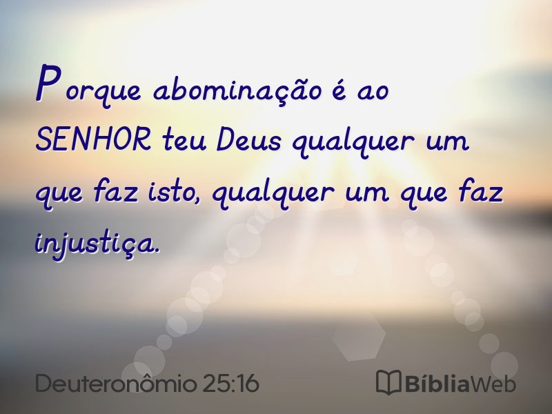 Deuteronômio 25:16 em imagem para compartilhar