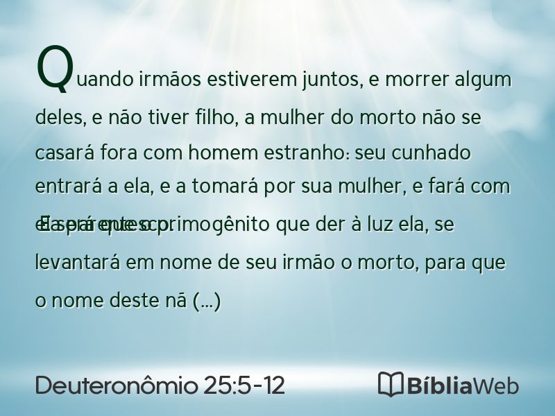 Deuteronômio 25:5-12 em imagem para compartilhar