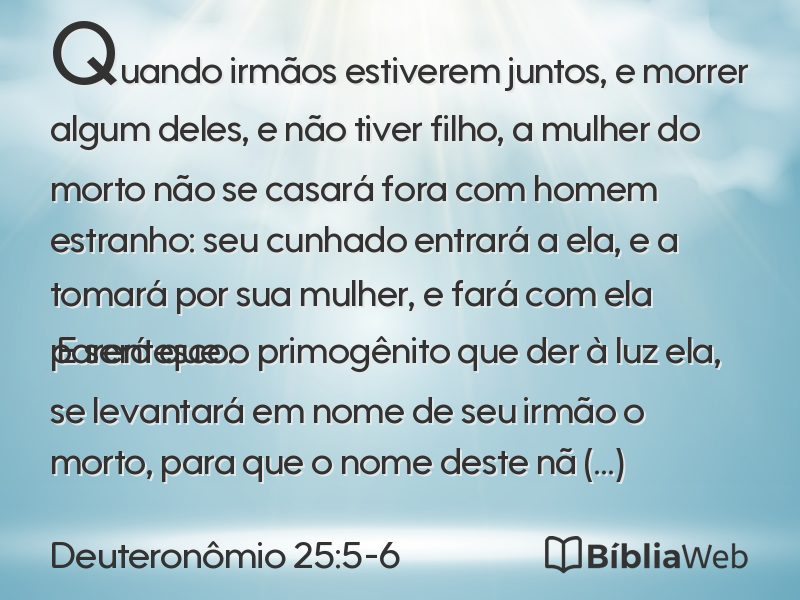 Deuteronômio 25:5-6 em imagem para compartilhar