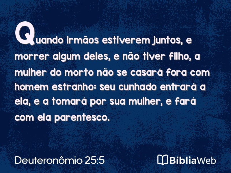 Deuteronômio 25:5 em imagem para compartilhar