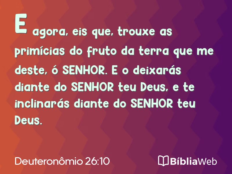 Deuteronômio 26:10 em imagem para compartilhar