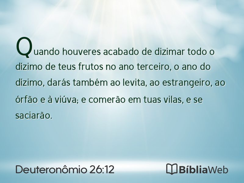 Deuteronômio 26:12 em imagem para compartilhar