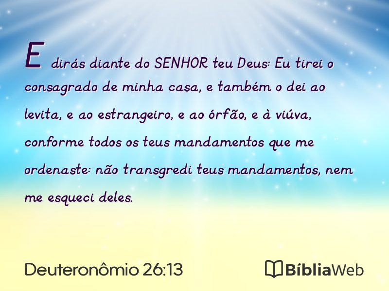 Deuteronômio 26:13 em imagem para compartilhar
