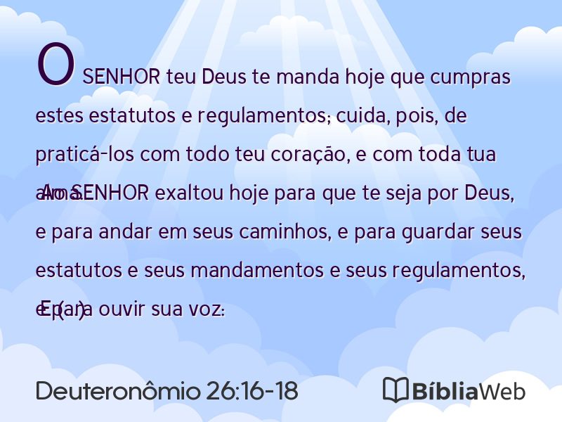 Deuteronômio 26:16-18 em imagem para compartilhar