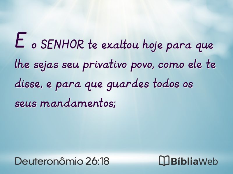 Deuteronômio 26:18 em imagem para compartilhar