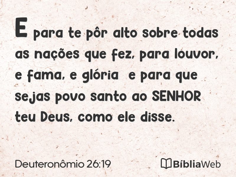 Deuteronômio 26:19 em imagem para compartilhar
