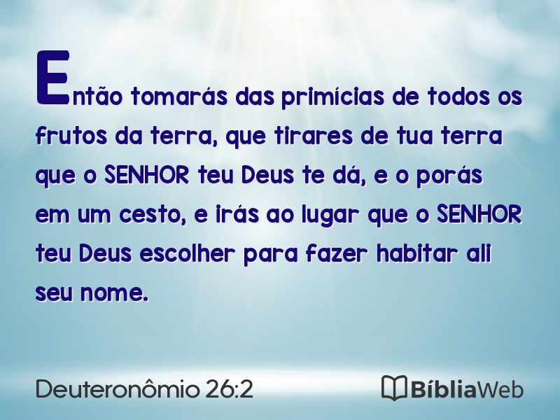 Deuteronômio 26:2 em imagem para compartilhar