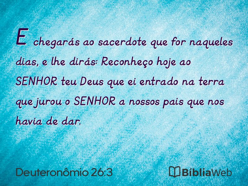 Deuteronômio 26:3 em imagem para compartilhar