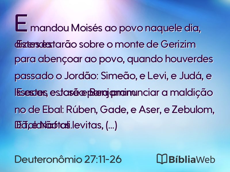 Deuteronômio 27:11-26 em imagem para compartilhar