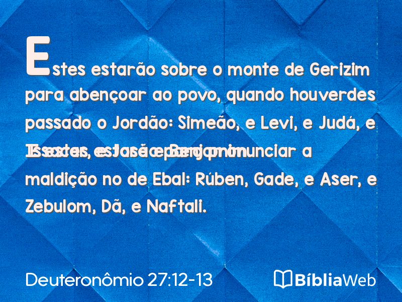 Deuteronômio 27:12-13 em imagem para compartilhar