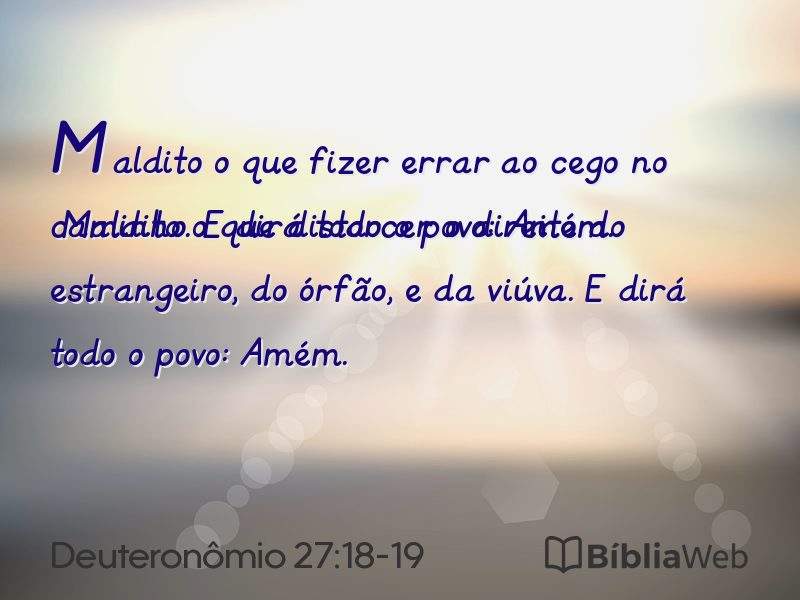 Deuteronômio 27:18-19 em imagem para compartilhar