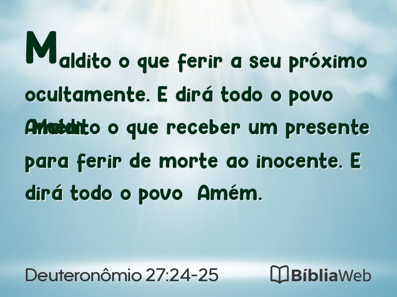 Deuteronômio 27:24-25 em imagem para compartilhar