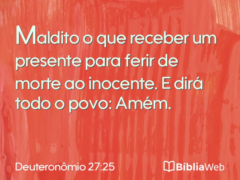 Deuteronômio 27:25 em imagem para compartilhar