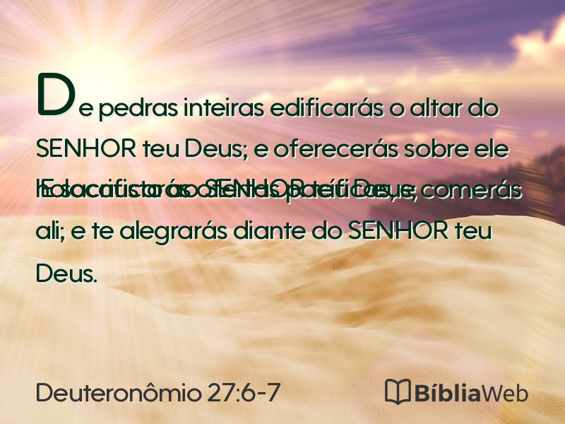 Deuteronômio 27:6-7 em imagem para compartilhar