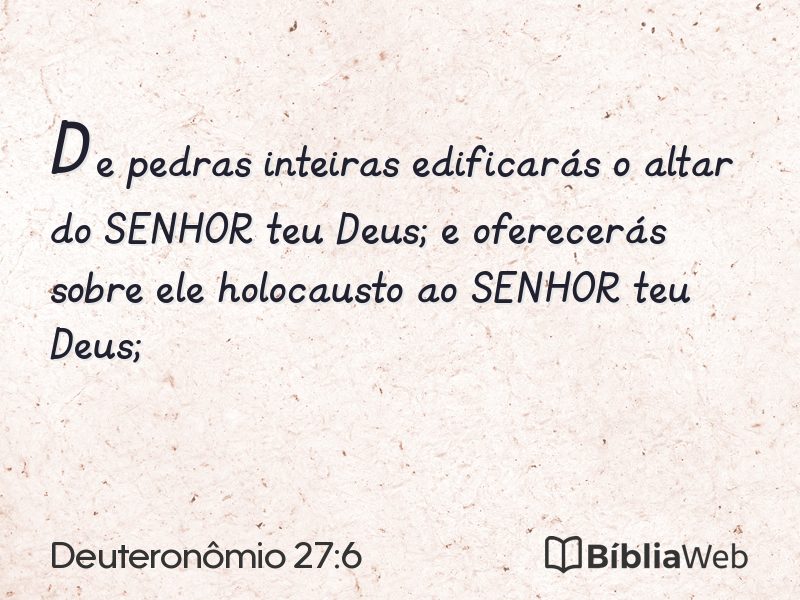 Deuteronômio 27:6 em imagem para compartilhar