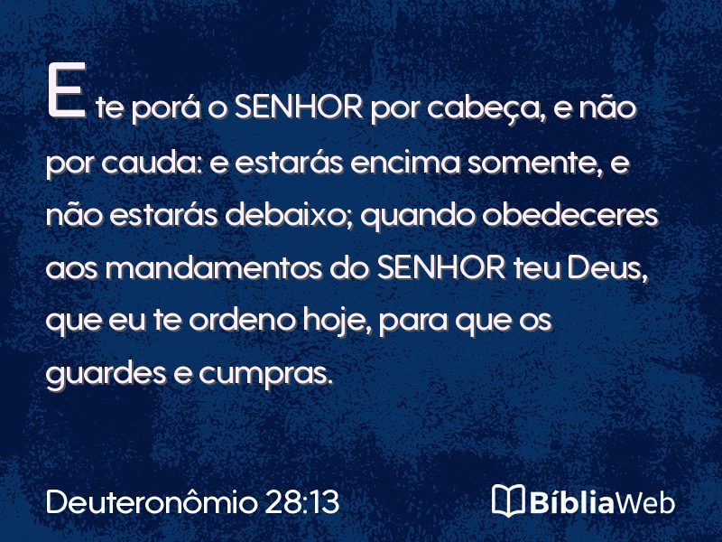 Deuteronômio 28:13 em imagem para compartilhar