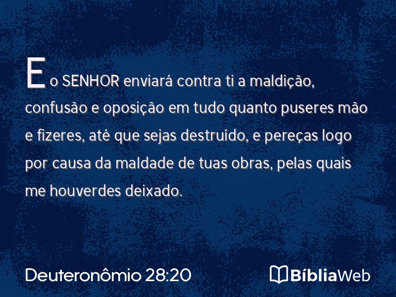 Deuteronômio 28:20 em imagem para compartilhar