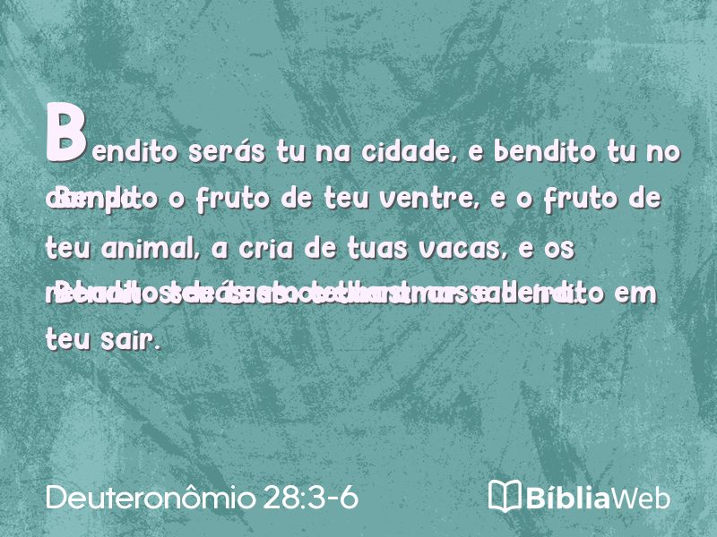 Deuteronômio 28:3-6 em imagem para compartilhar