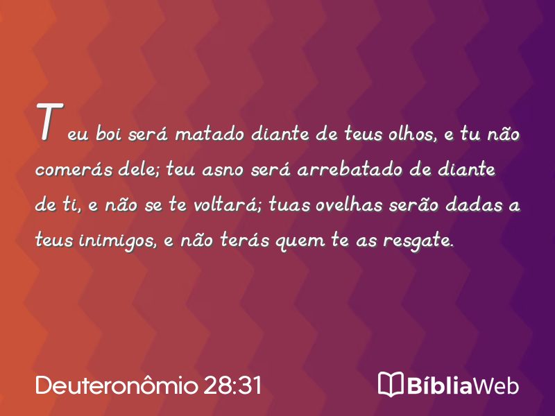 Deuteronômio 28:31 em imagem para compartilhar
