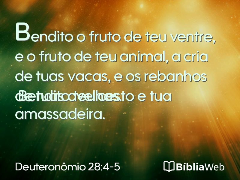 Deuteronômio 28:4-5 em imagem para compartilhar