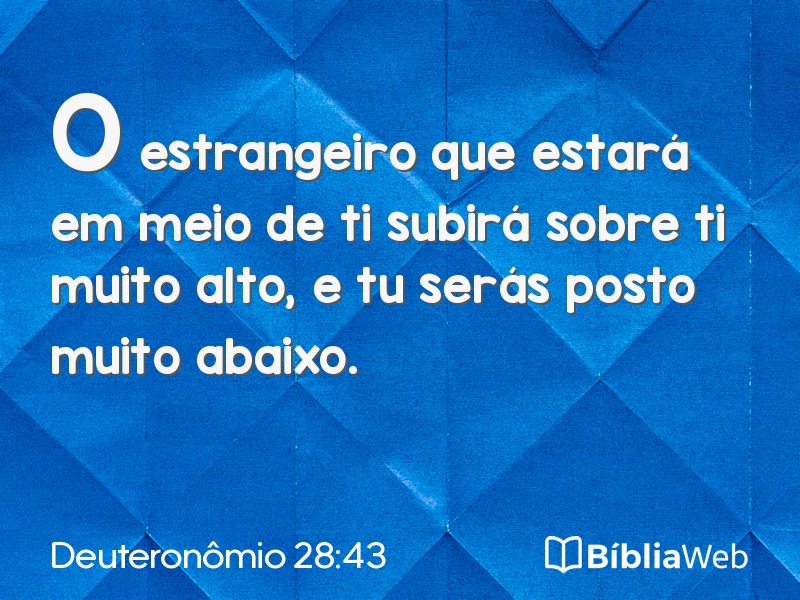 Deuteronômio 28:43 em imagem para compartilhar