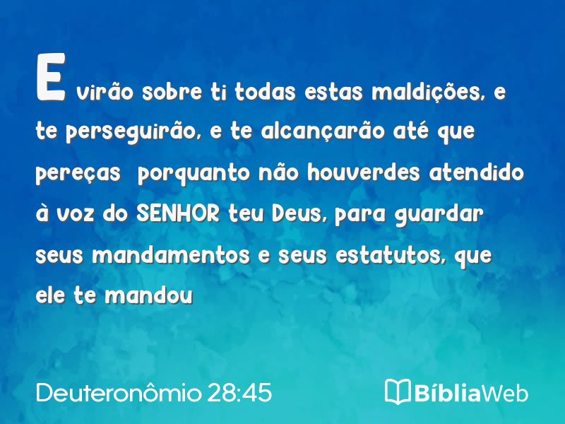 Deuteronômio 28:45 em imagem para compartilhar
