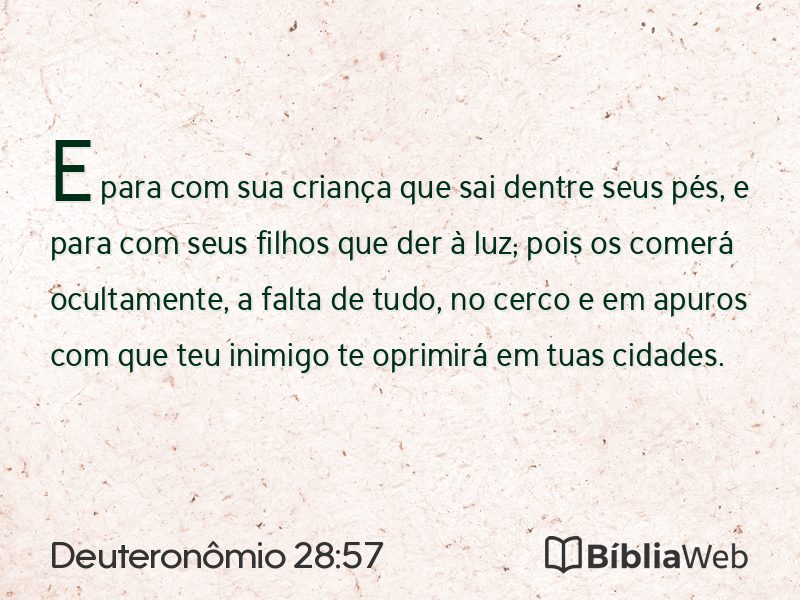 Deuteronômio 28:57 em imagem para compartilhar