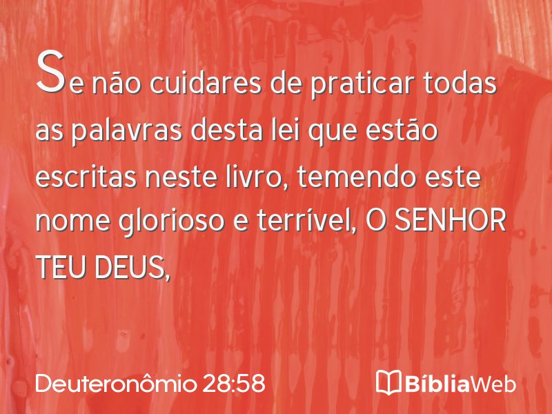 Deuteronômio 28:58 em imagem para compartilhar