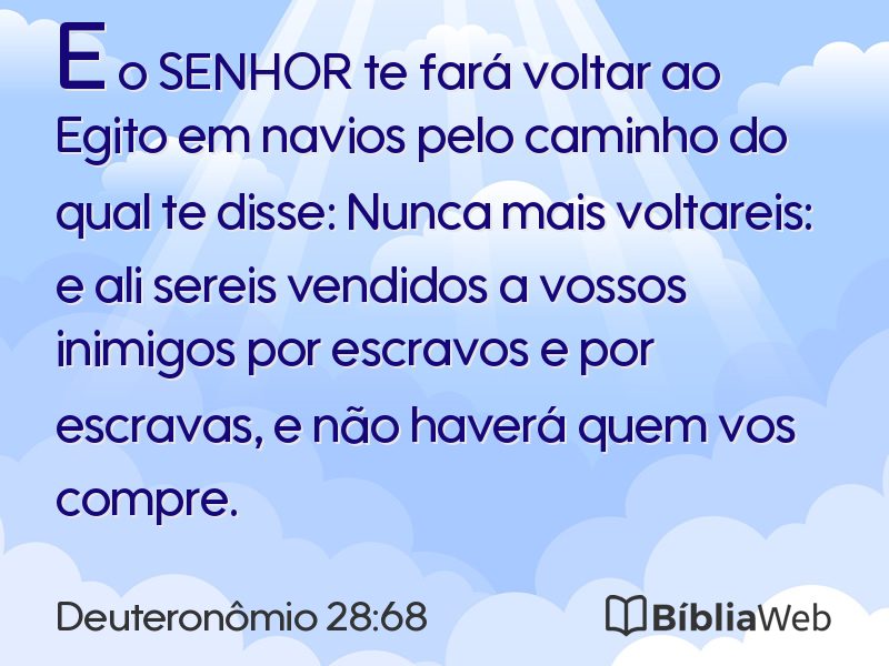 Deuteronômio 28:68 em imagem para compartilhar