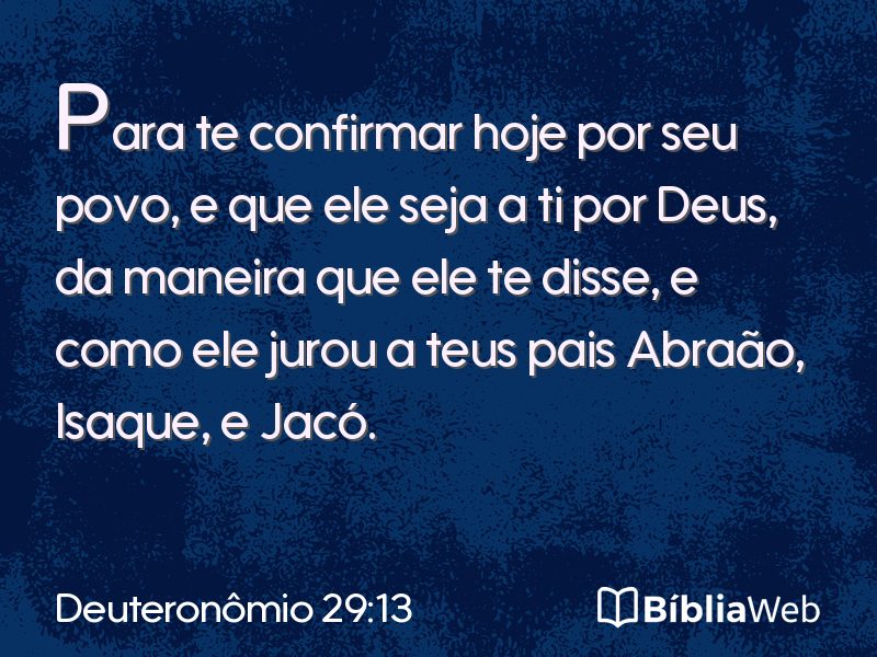 Deuteronômio 29:13 em imagem para compartilhar