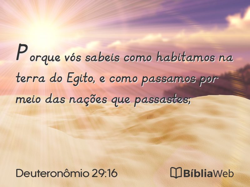 Deuteronômio 29:16 em imagem para compartilhar