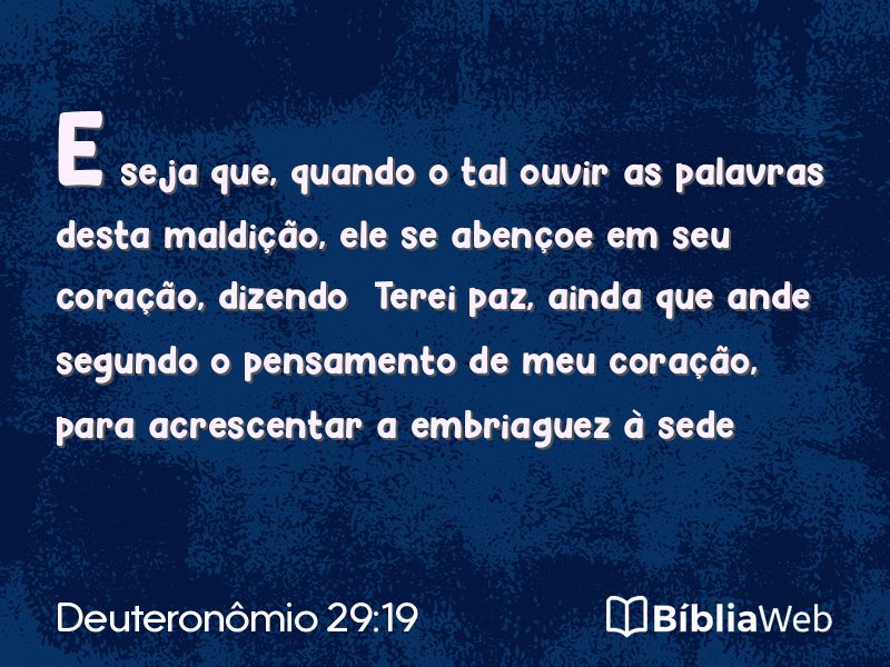 Deuteronômio 29:19 em imagem para compartilhar