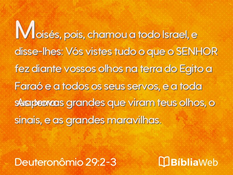Deuteronômio 29:2-3 em imagem para compartilhar
