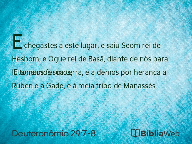 Deuteronômio 29:7-8 em imagem para compartilhar