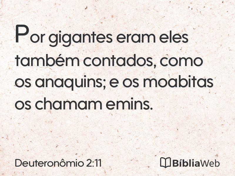 Deuteronômio 2:11 em imagem para compartilhar