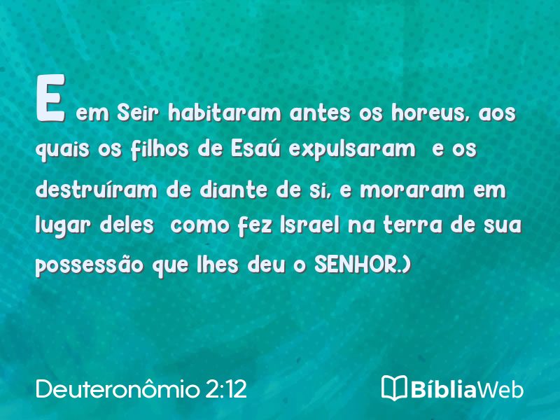 Deuteronômio 2:12 em imagem para compartilhar