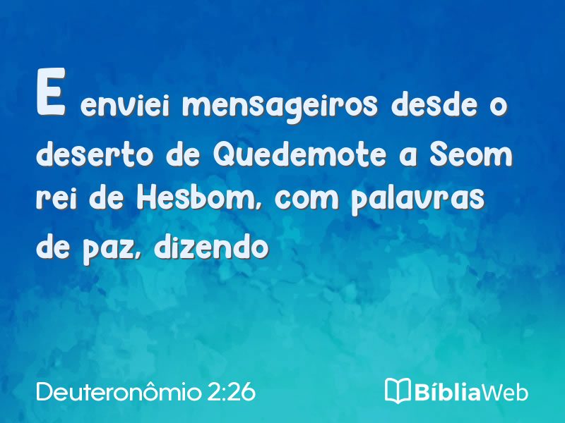 Deuteronômio 2:26 em imagem para compartilhar