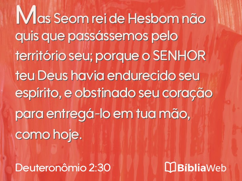 Deuteronômio 2:30 em imagem para compartilhar