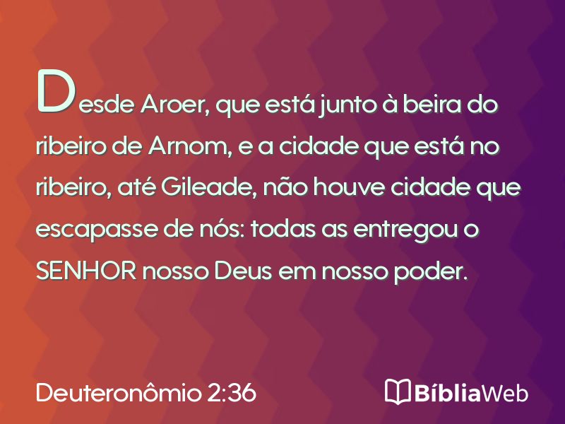 Deuteronômio 2:36 em imagem para compartilhar