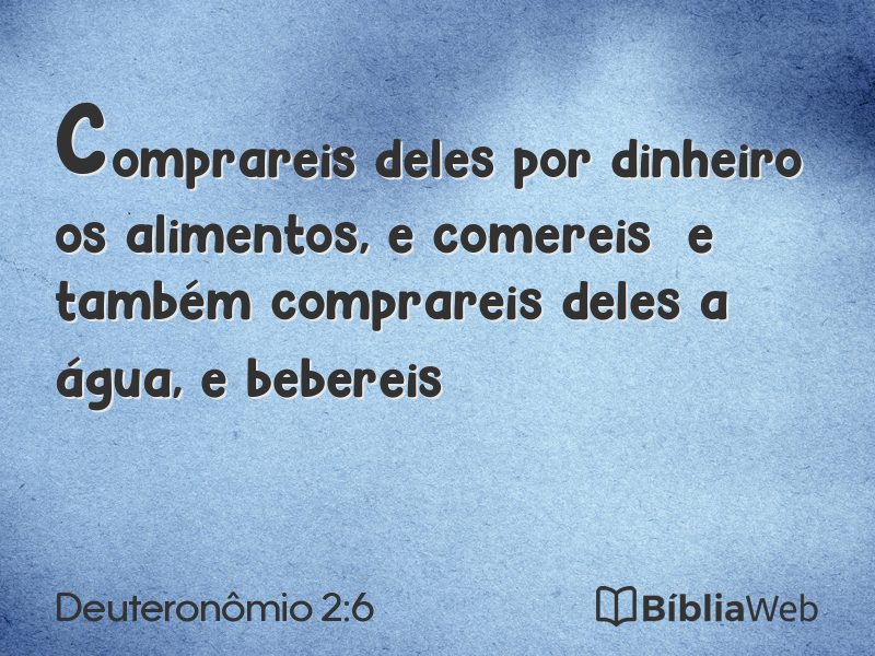 Deuteronômio 2:6 em imagem para compartilhar